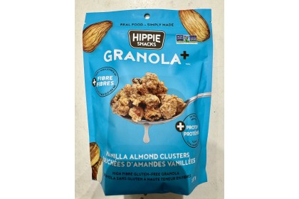 HIPPIE SANCKS GRANOLA 227G VANILLA ALMOND CLUSTERS GLUTEN-FREE 